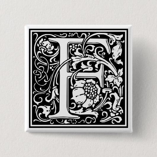 William Morris Alphabet "F" Button (Vorderseite)