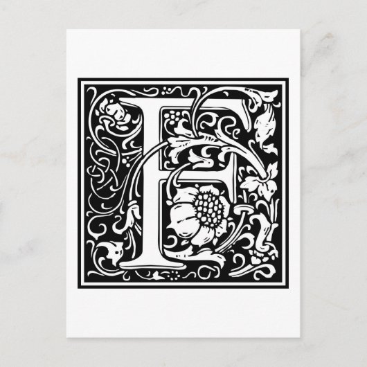 William Morris Alphabet "F" Postkarte (Vorderseite)