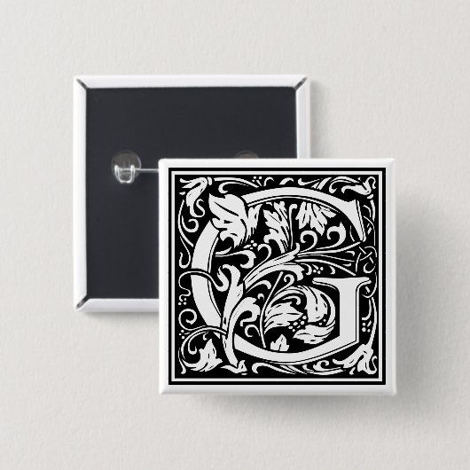 William Morris Alphabet "G" Button (Vorne & Hinten)