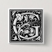 William Morris Alphabet "G" Button (Vorderseite)
