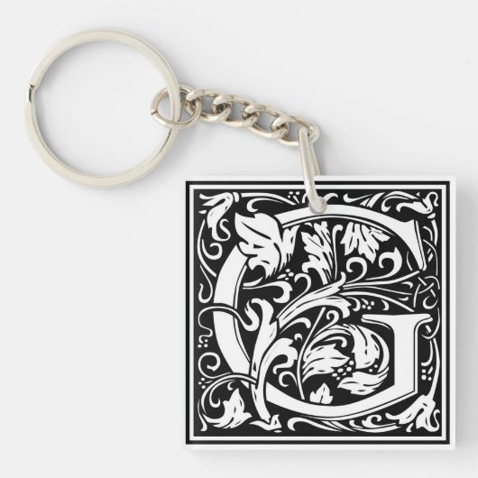 William Morris Alphabet "G" Schlüsselanhänger (Vorderseite)