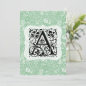 William Morris Alphabet Golden Lily Green Dankeskarte (Stehend Vorderseite)