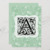 William Morris Alphabet Golden Lily Green Dankeskarte (Vorne/Hinten)