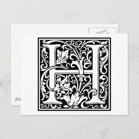 William Morris Alphabet "H" Postkarte (Vorne/Hinten)