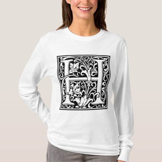 William Morris Alphabet "H" T-Shirt (Vorderseite)