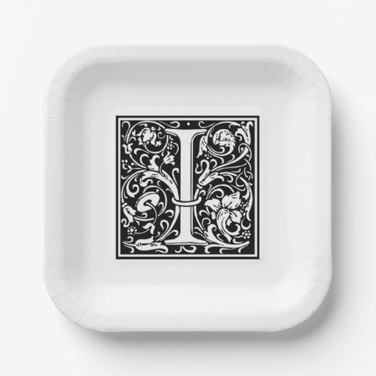 William Morris Alphabet „I“ Pappteller (Vorderseite)