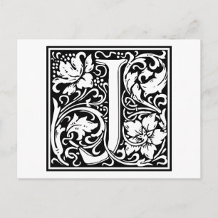 William Morris Alphabet "J" Postkarte