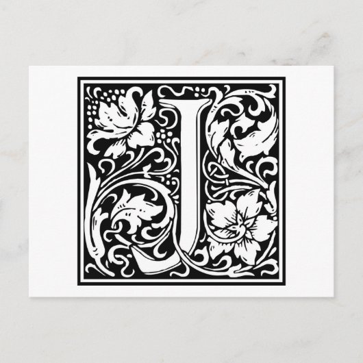 William Morris Alphabet "J" Postkarte (Vorderseite)