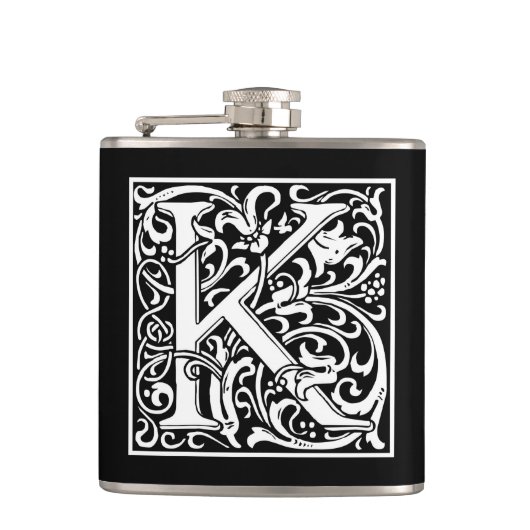 William Morris Alphabet "K" Flachmann (Vorderseite)