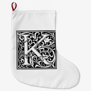 William Morris Alphabet "K" Großer Weihnachtsstrumpf
