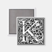 William Morris Alphabet "K" Magnet (Vorderseite/Rückseite)