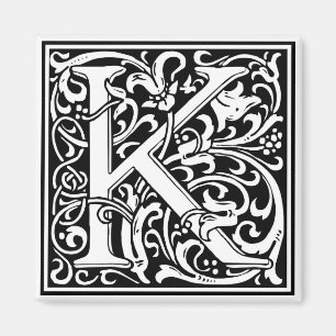 William Morris Alphabet "K" Magnet