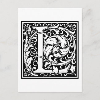 William Morris Alphabet "L" Postkarte