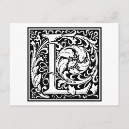 William Morris Alphabet "L" Postkarte