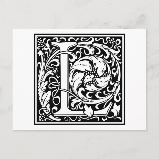 William Morris Alphabet "L" Postkarte (Vorderseite)