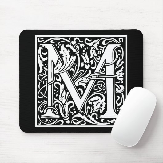 William Morris Alphabet "M" Mousepad (Mit Mouse)