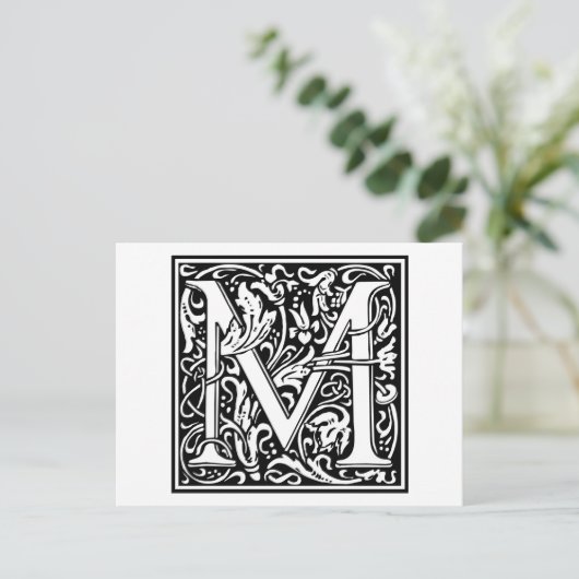 William Morris Alphabet "M" Postkarte (Stehend Vorderseite)