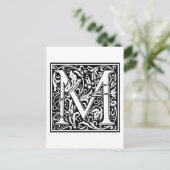 William Morris Alphabet "M" Postkarte (Stehend Vorderseite)