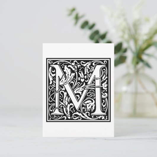 William Morris Alphabet "M" Postkarte (Stehend Vorderseite)