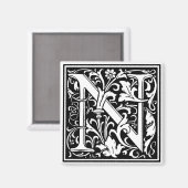 William Morris Alphabet "N" Magnet (Vorderseite/Rückseite)