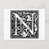 William Morris Alphabet "N" Postkarte (Vorderseite)