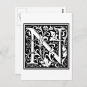 William Morris Alphabet "N" Postkarte (Vorne/Hinten)