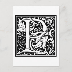 William Morris Alphabet "P" Postkarte