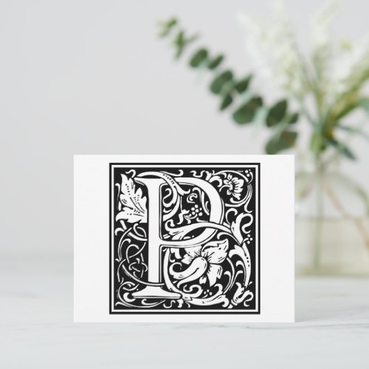 William Morris Alphabet "P" Postkarte (Stehend Vorderseite)