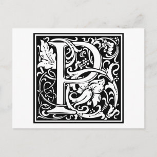 William Morris Alphabet "P" Postkarte