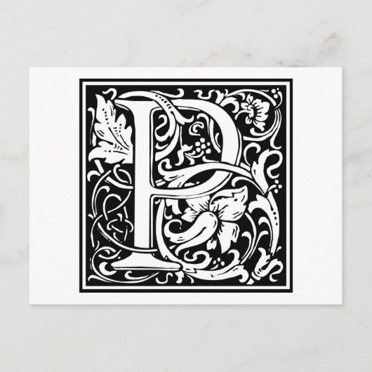 William Morris Alphabet "P" Postkarte (Vorderseite)