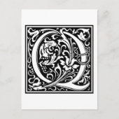 William Morris Alphabet "Q" Postkarte (Vorderseite)