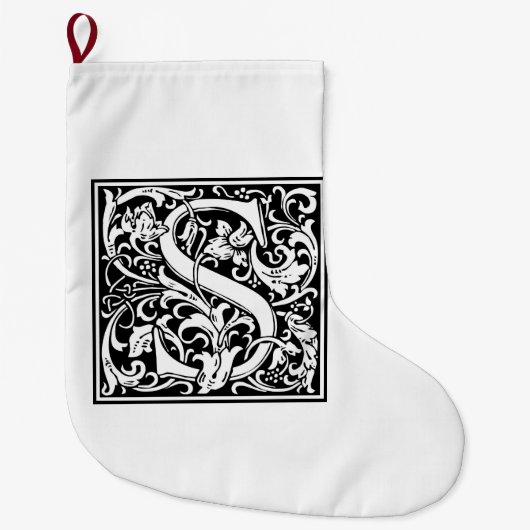 William Morris Alphabet "S" Großer Weihnachtsstrumpf (Vorderseite)