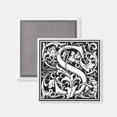 William Morris Alphabet "S" Magnet (Vorderseite/Rückseite)