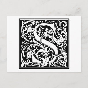William Morris Alphabet "S" Postkarte