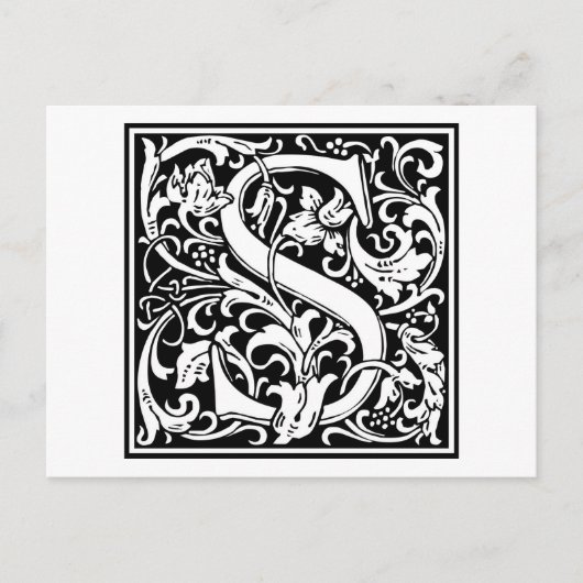 William Morris Alphabet "S" Postkarte (Vorderseite)