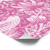 William Morris Alphabet Strawberry Thief Pink Poster (Ecke)