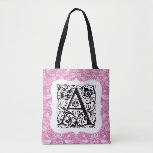 William Morris Alphabet Strawberry Thief Pink Tasche
