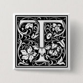 William Morris Alphabet "T" Button (Vorderseite)