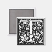 William Morris Alphabet "T" Magnet (Vorderseite/Rückseite)