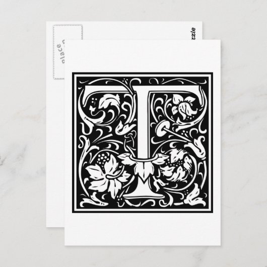 William Morris Alphabet "T" Postkarte (Vorne/Hinten)