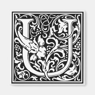 William Morris Alphabet "U" Magnet