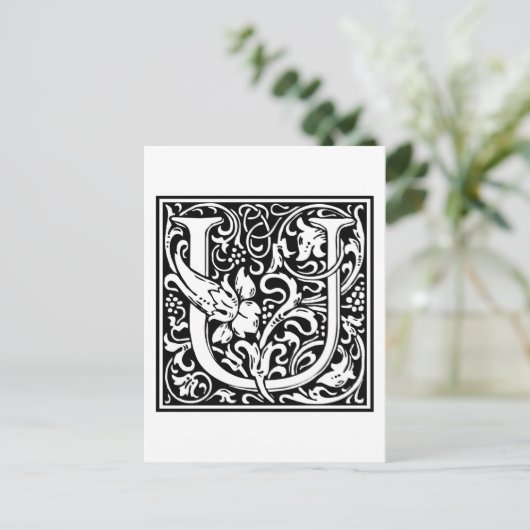William Morris Alphabet "U" Postkarte (Stehend Vorderseite)
