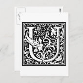 William Morris Alphabet "U" Postkarte (Vorne/Hinten)