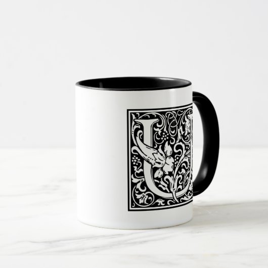 William Morris Alphabet "U" Tasse (VorderseiteRechts)