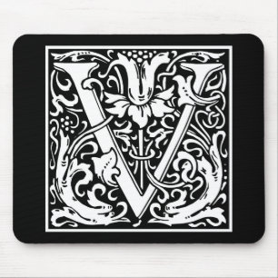 William Morris Alphabet "V" Mousepad