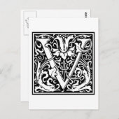 William Morris Alphabet "V" Postkarte (Vorne/Hinten)