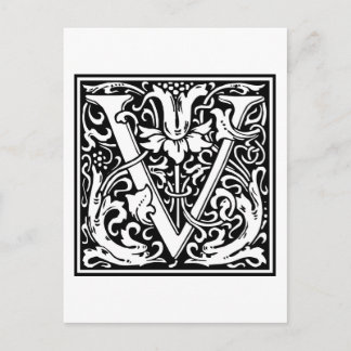 William Morris Alphabet "V" Postkarte