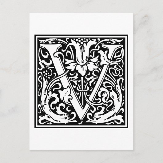 William Morris Alphabet "V" Postkarte (Vorderseite)