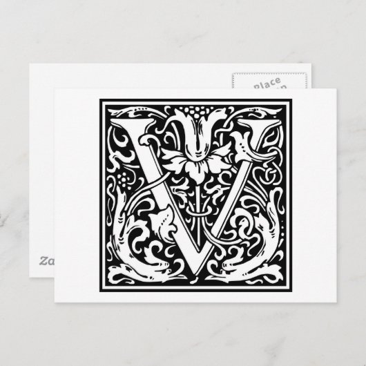 William Morris Alphabet "V" Postkarte (Vorne/Hinten)
