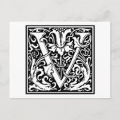 William Morris Alphabet "V" Postkarte (Vorderseite)